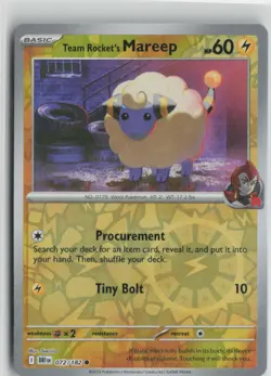 Team Rocket's Mareep 072/182 Common Destined Rivals Pokemon Reverse Holo NM - Image 1