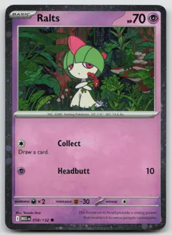 Ralts 058/132 Common Mega Evolution Pokemon Cosmo Holo NM - Image 1