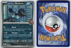 Team Rocket's Murkrow 127/182 Uncommon Destined Rivals Pokemon Reverse Holo NM - Image 3