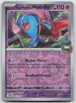 Team Rocket's Wobbuffet 082/182 Rare Destined Rivals Pokemon Reverse Holo NM - Image 1