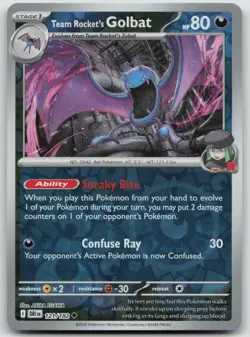 Team Rocket's Golbat 121/182 Uncommon Destined Rivals Pokemon Reverse Holo NM - Image 1