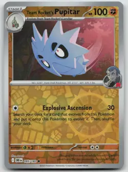 Team Rocket's Pupitar 095/182 Common Destined Rivals Pokemon Reverse Holo NM - Image 1