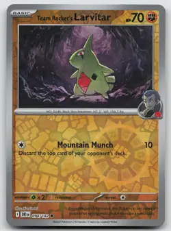 Team Rocket's Larvitar 094/182 Common Destined Rivals Pokemon Reverse Holo NM - Image 1