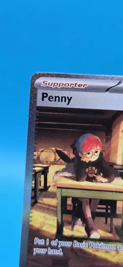 Pokemon Penny Trainer Supporter Illustration Rare Full Art Holo SV01 252/198 B11 - Image 2