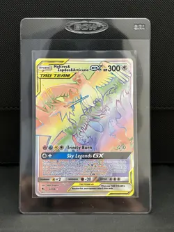 Pokemon Hidden Fates Rainbow Moltres Zapdos Articuno GX 69/68 Tag Team NM - Image 5