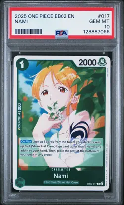 PSA 10 ONE PIECE EXTRA BOOSTER #017 NAMI EB02 017 POP 8 - Image 1