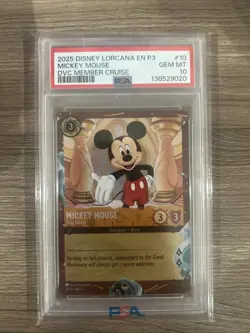 Disney Lorcana Mickey Mouse True Friend DVC Member Cruise Exclusive PSA 10 - Image 1