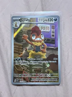 Pokemon TCG Scrafty Card 139/086 White Flare Illustration Rare English - Image 1