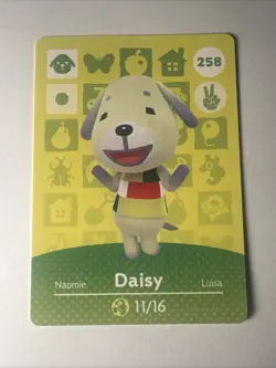 258 Daisy Amiibo Card 258 Series 3 Animal Crossing Nintendo Switch NA Region - Image 1