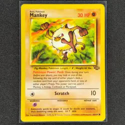 Mankey - 55/64 - Common - Jungle Set - Pokemon Card - NM/M - Image 1