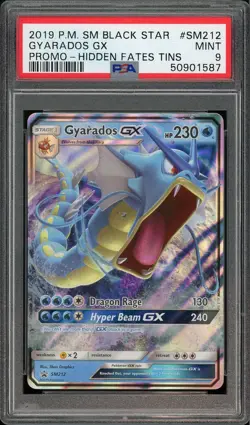GYARADOS SM212 HIDDEN FATES TINS PROMO POKEMON PSA 9 MINT - Image 1