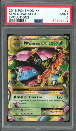 VENUSAUR EX 2/108 EVOLUTIONS POKEMON PSA 9 MINT - Image 1
