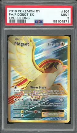 PIDGEOT EX 104/108 FULL ART EVOLUTIONS POKEMON PSA 9 MINT - Image 1