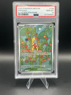 2025 POKEMON MEG EN-MEGA EVOLUTION ILLUSTRATION RARE #136 SHUCKLE PSA 10 - Image 1