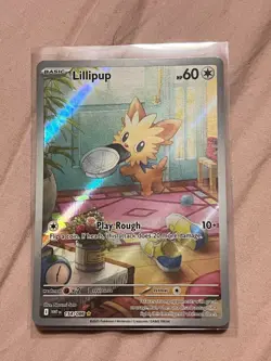 Pokemon TCG Lillipup 154/086 White Flare Illustration Rare Holo - Image 1