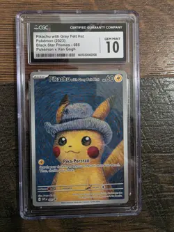 Pokemon Pikachu with Grey Felt Hat Van Gogh Full Art Promo CGC 10 - Image 1