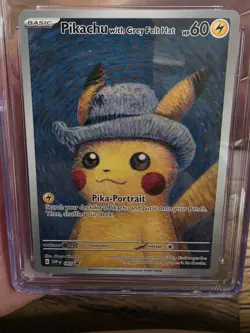 Pokemon Pikachu with Grey Felt Hat Van Gogh Full Art Promo CGC 10 - Image 3