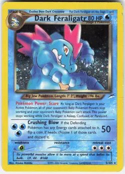 Pokemon Dark Feraligatr 5/105 Holo Rare Neo Destiny Pokemon Moderately Played - Image 1