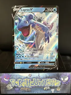 Pokemon Card Lapras V 049/202 Sword & Shield Base Set Half Art Ultra Rare NM - Image 1