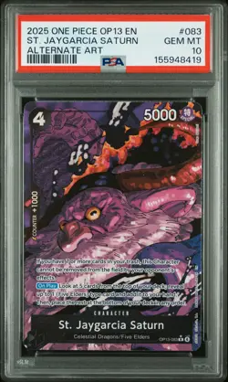 2025 One Piece Carrying On His Will #083 St. Jaygarcia Saturn Alt Art PSA 10 - Image 1