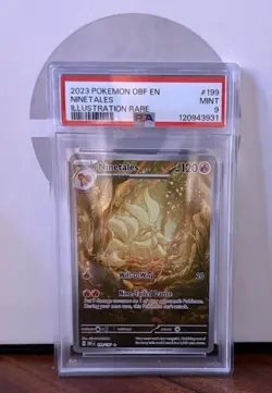 Pokemon 2023 Obsidian Flames Ninetails Holo Illustration Rare Card 199/197 PSA 9 - Image 2