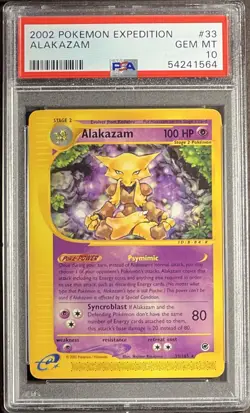 2002 Pokemon Expedition 33 Alakazam PSA 10 Gem Mint - Image 1