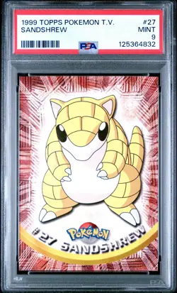 1999 TOPPS POKEMON TV #27 SANDSHREW PSA 9 - Image 1