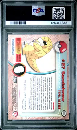 1999 TOPPS POKEMON TV #27 SANDSHREW PSA 9 - Image 2