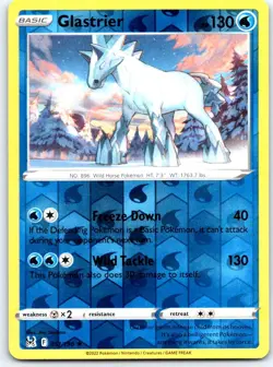 Glastrier 051/196 Holo Rare Lost Origin Pokemon Reverse Holo NM - Image 1