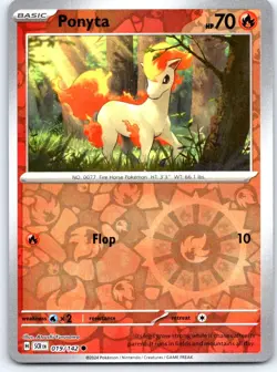 Ponyta 19/142 Common Stellar Crown Pokemon Reverse Holo NM - Image 1