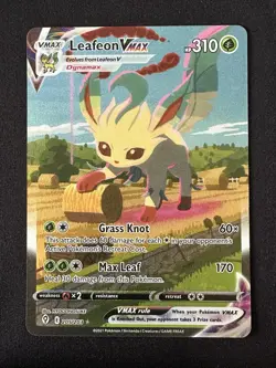 POKEMON TCG LEAFEON VMAX 205/203 EVOLVING SKIES ALTERNATE ART ENGLISH DAMAGED - Image 1