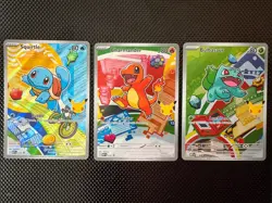 Pokemon First Partner Illustration Gen 1 Kanto Starters Set Mint & Pack Fresh - Image 1
