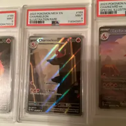 CHARIZARD EX #199 CHARMANDER #168 CHARMELEON #169 POKEMON S&V 151 2023 PSA 9 SET - Image 4