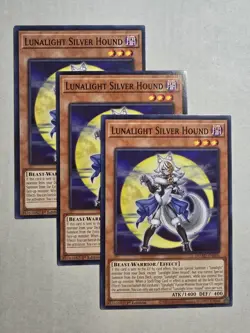 3x Lunalight Silver Hound 1st Edition Common DUAD-EN006 Yu-Gi-Oh! - Image 1