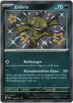 Pokemon Zobiris Shiny Full Art Paldeas Schicksale PAF 184/091 Near Mint Deutsch - Image 1