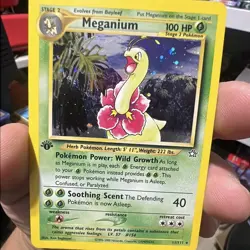 1st Edition Meganium 11/111 Neo Genesis Holo Lightly Played Pokemon Card - Image 1