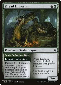 [MTG] Dread Linnorm // Scale Deflection (CLB-225) (PLST) NM - Image 1