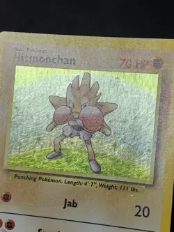 Pokemon Base Set "Hitmonchan" 7/102 / Holo Rare / Moderately Played - Image 2