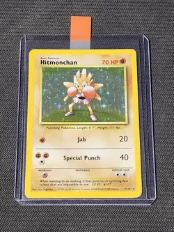 Pokemon Base Set "Hitmonchan" 7/102 / Holo Rare / Moderately Played - Image 4