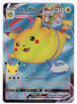 2021 Pokemon: Celebrations Flying Pikachu Vmax 007/25 NM - Image 1