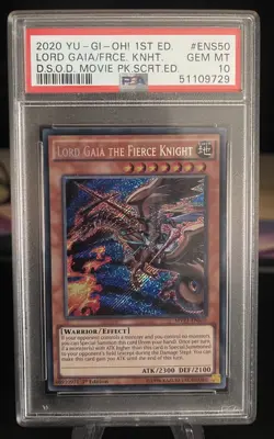 PSA 10 Yu-Gi-Oh! Lord Gaia the Fierce Knight MVP1-ENS50 Secret Rare 1st Edition - Image 1