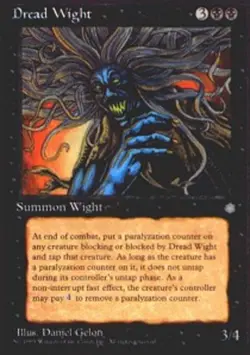 Light Play, English MTG Regular Dread Wight Ice Age Magic the Gathering - Image 1