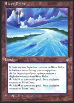 Moderate Play, English MTG Regular River Delta Ice Age Magic the Gathering - Image 1