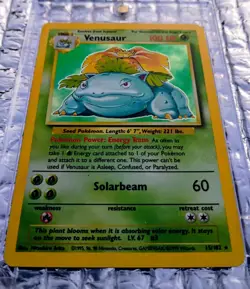 VENUSAUR 15/102 HOLO HOLO RARE BASE SET UNLIMITED POKEMON MP 🔥🔥 - Image 2
