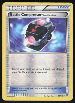 Battle Compressor Team Flare Gear 92/119 Phantom Forces Pokemon Reverse Holo HP - Image 1