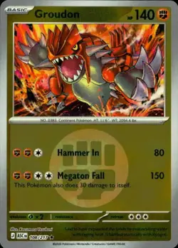 Groudon (fist) 108/217 Holo ME: Ascended Heroes Pokemon Reverse Holo NM - Image 1