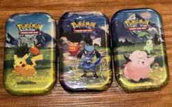 Pokemon Ascended Heroes Mini Tin Pikachu Riolu Clefairy New Factory Sealed x3 - Image 1