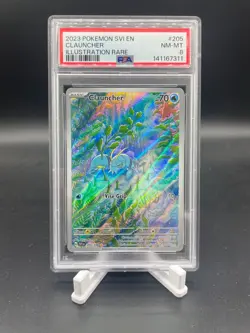 2023 POKEMON SVI EN-SCARLET & VIOLET ILLUSTRATION RARE #205 CLAUNCHER PSA 8 - Image 1