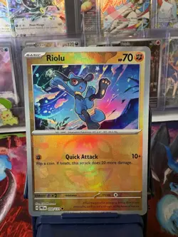 Pokemon Riolu 050/131 Sv: Prismatic Evolutions 70 HP Master Ball Holo ENG - Image 1