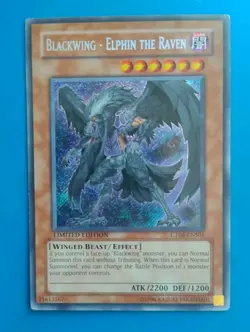 Lightly Played Yugioh Blackwing - Elphin the Raven CT06-ENS01 Secret Rare - Image 1